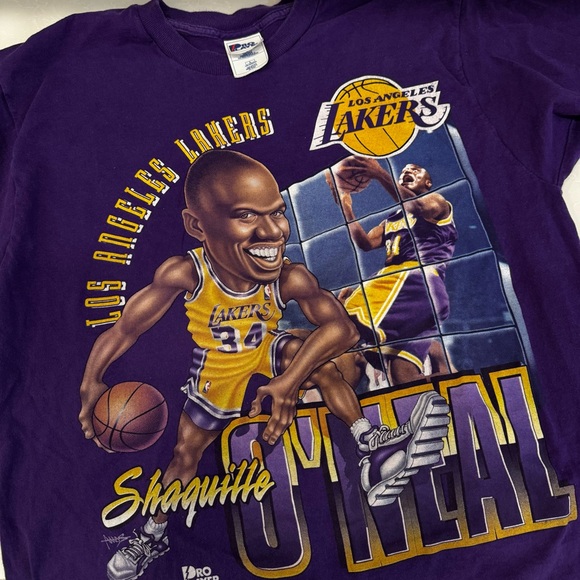 Vintage Cartoon Pro Player Purple Los Angeles Lakers Shaquille O